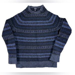 Vintage J Crew Fair Isle Wool Sweater Adult Small Multicolor Grandpa 90s Granola